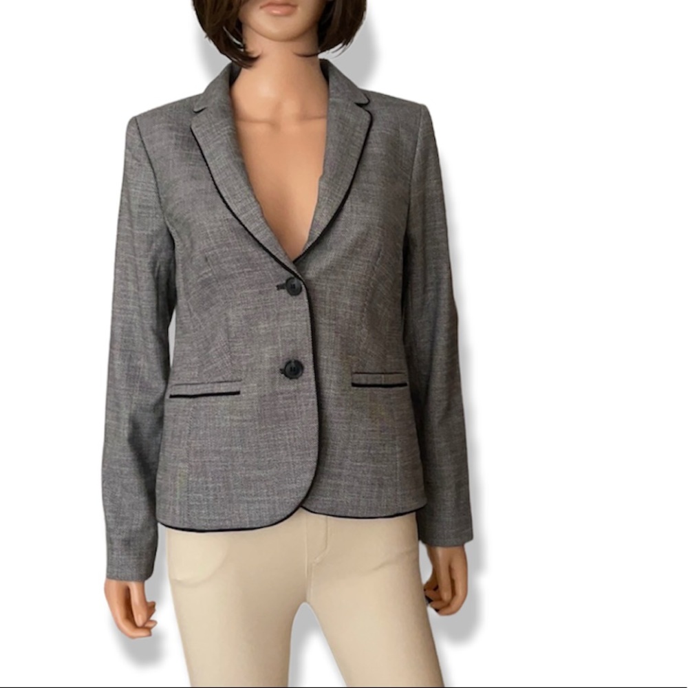 NWT Talbots Black & White Woven Tailored Blazer Size 2